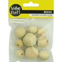 Wooden Beads - Round Natural 10 pieces