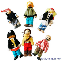 Wooden Doll Pirate Set