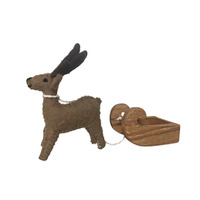 Papoose Felt Reindeer & Wooden Sleigh