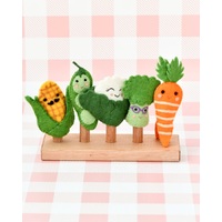 Felt Vegetable Finger Puppet Set