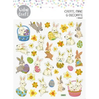 Easter Stickers - Bunny With Flowers - 1 Sheet