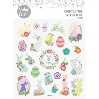 Easter Stickers - Coloured Bunny - 1 Sheet