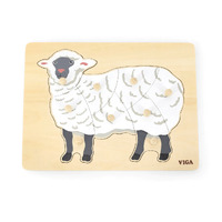 Wooden Montessori Knob Puzzle - Sheep